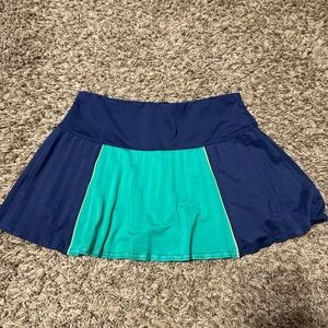 Blue and Green Skater Skirt